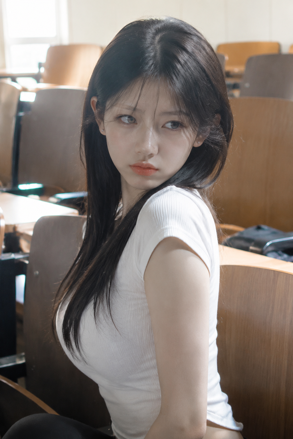 展现出 (真人写实日常校园写真、原生胶片抓拍) …