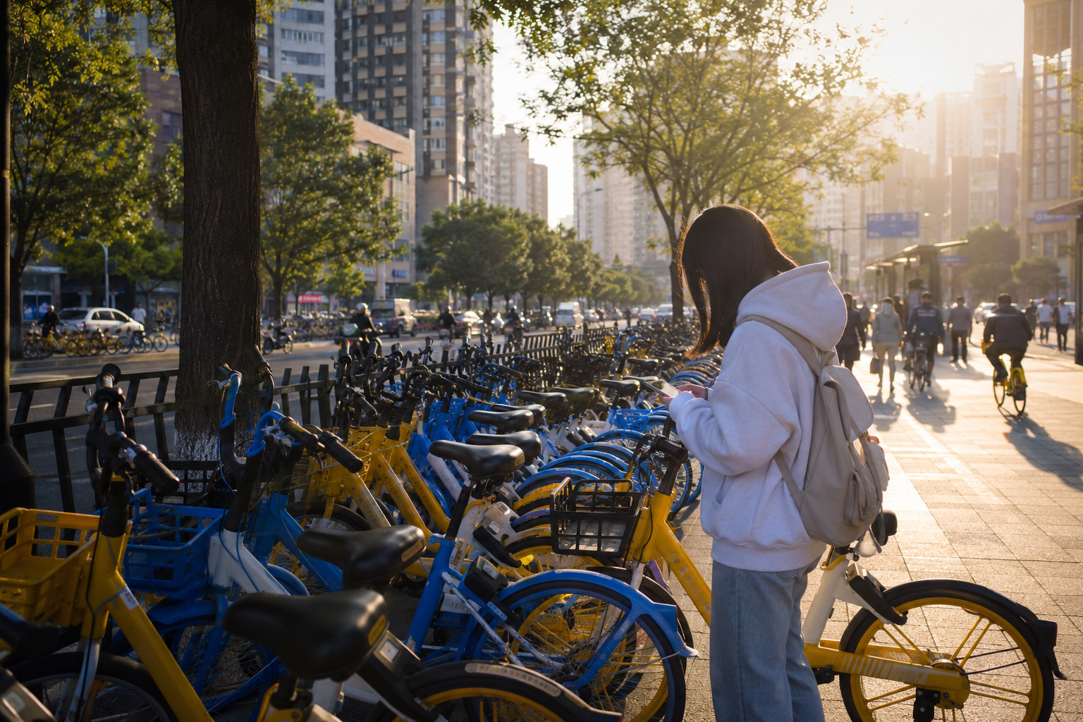 A busy Chinese city stre…