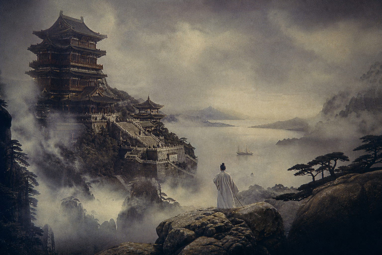 年代邵氏武侠电影风格，全画幅无黑边宽银幕。