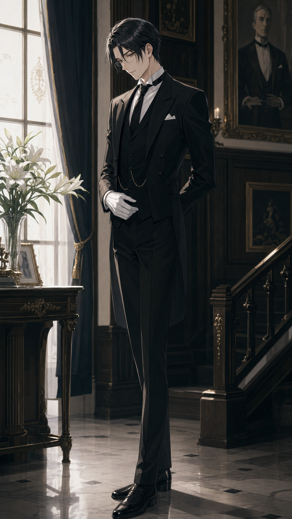 Butler Tall, slender man…