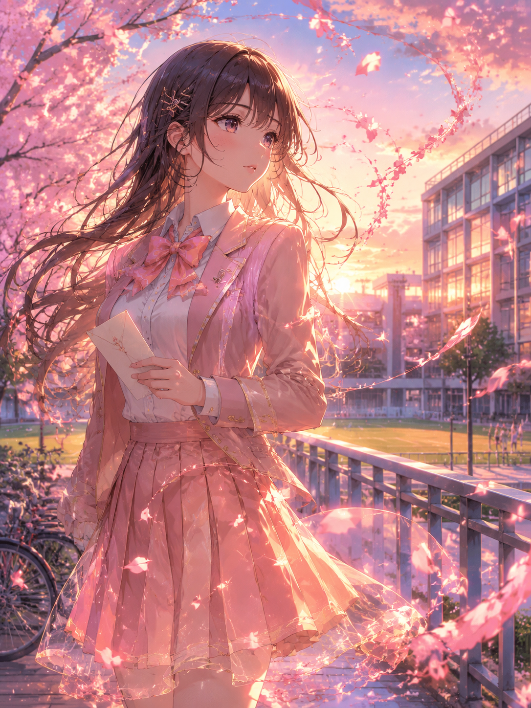 Anime-style modern campu…