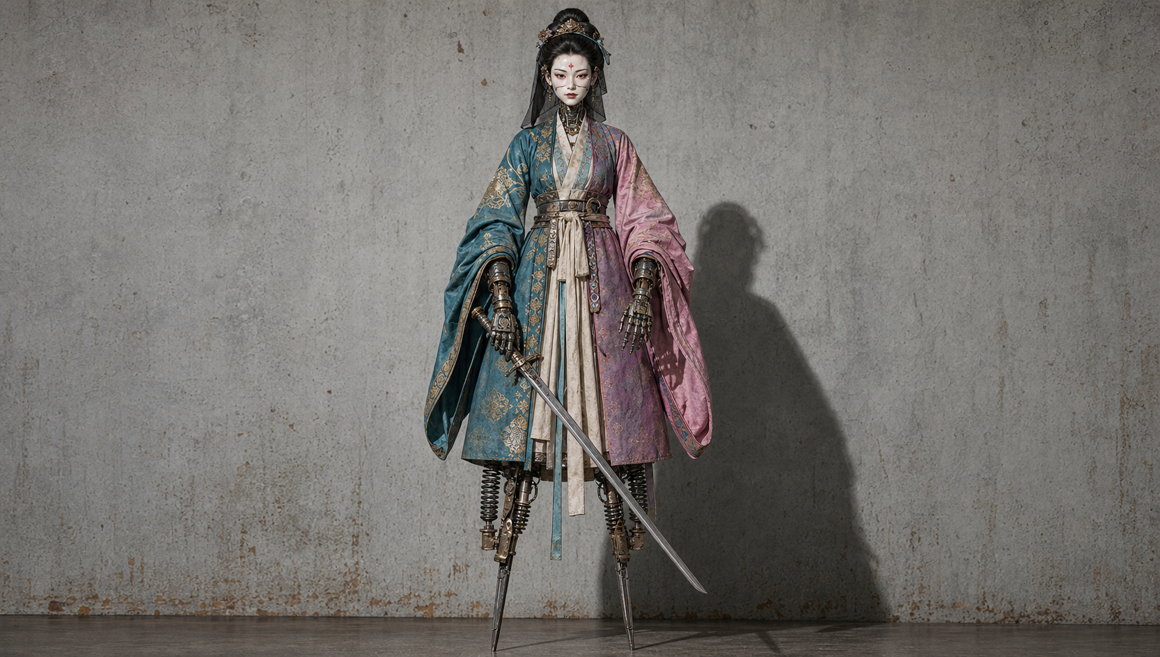 【主体设定】两位成年东亚女性木偶傀儡，脸型为鹅蛋…