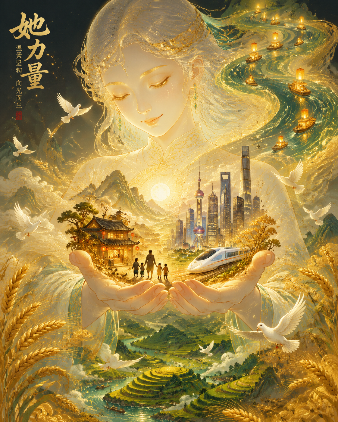 Modern Chinese art style…
