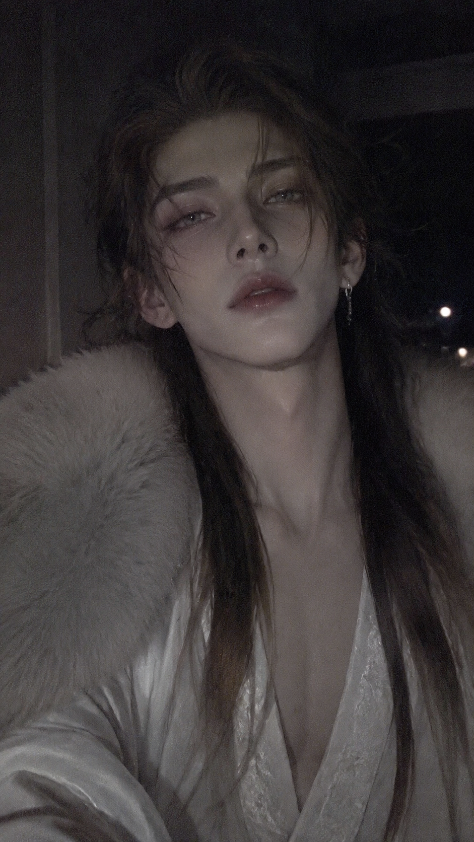 CG建模涂写实插画，朦胧油画质感。帅哥，成男，天…