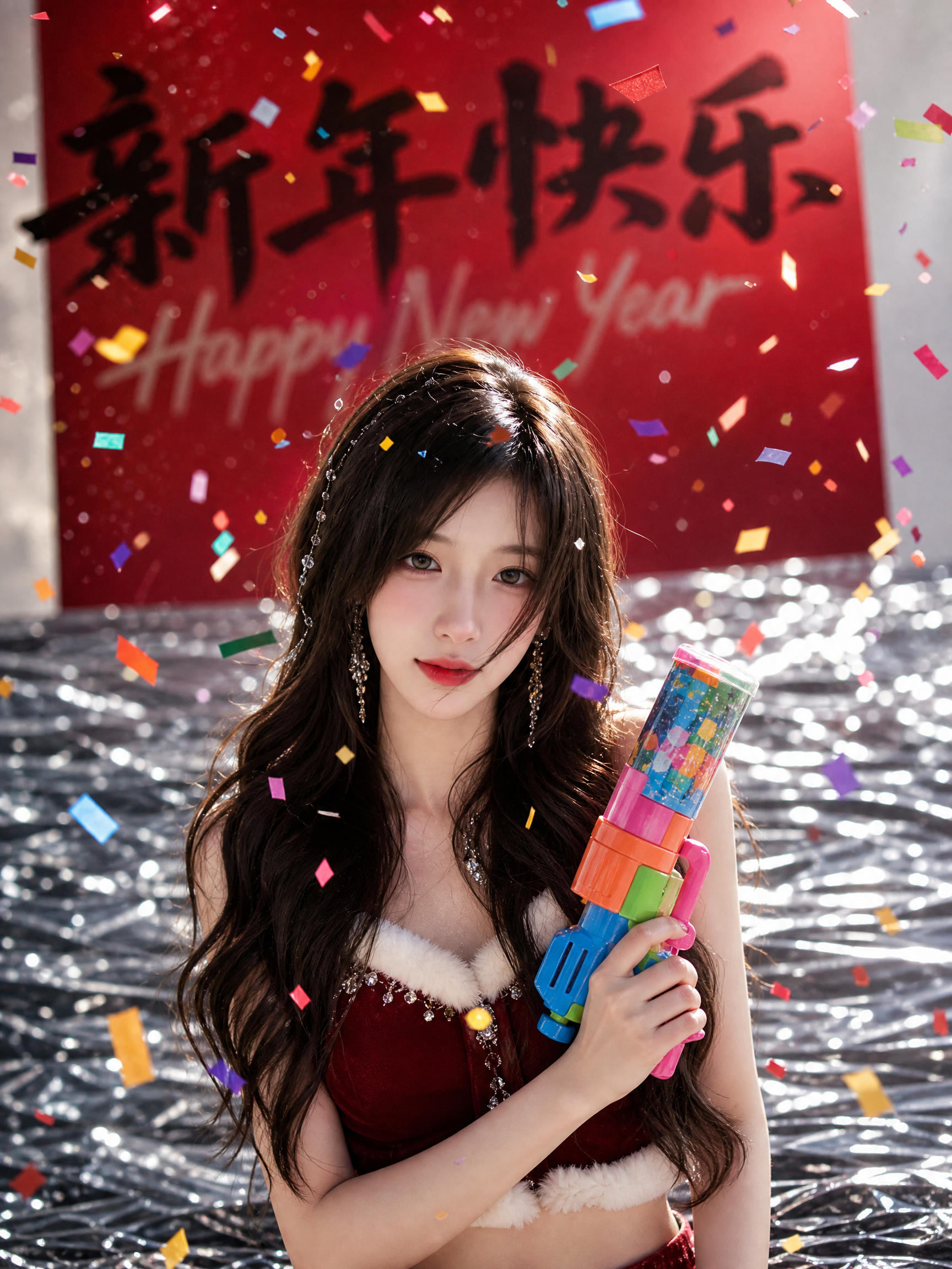 新年快乐，写真，美女，韩系，高颜值，海报
