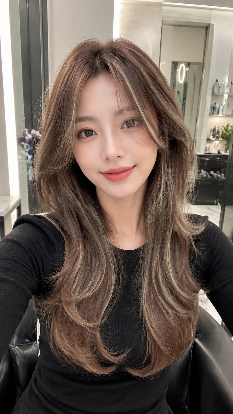 生成一张 小红书爆款风格的发型客照/自拍照，人物…
